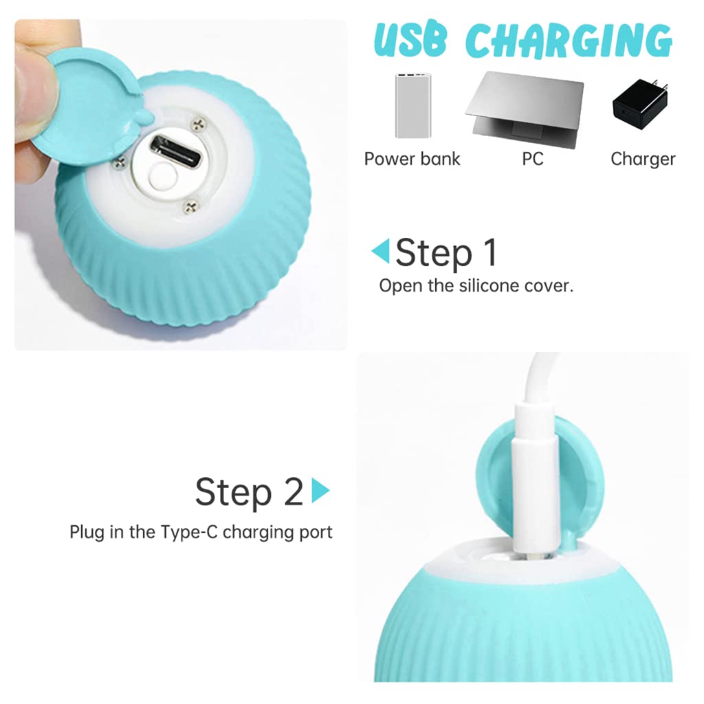 Qpets Smart LED 360° Rotating Cat Toy Ball, Interactive Cat Toys Rechargeable Rotating Ball with LED, Cat Chasing Toy Automatic Rotating Smart Obstacle Avoiding Cat Chasing Toy Qpets Smart LED 360° Rotating Cat Toy Ball, Interactive Cat Toys Rechargeable Rotating Ball with LED, Cat Chasing Toy Automatic Rotating Smart Obstacle Avoiding Cat Chasing Toy